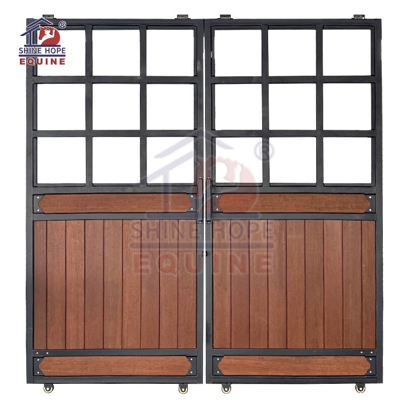 Horse Barn End Doors Factory - OEM Equine Equipment Bamboo Wooden Double Door Barn