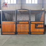 Horse Stable Stall Factory - OEM Barn Style Doors Wood Panel with Steel Frame