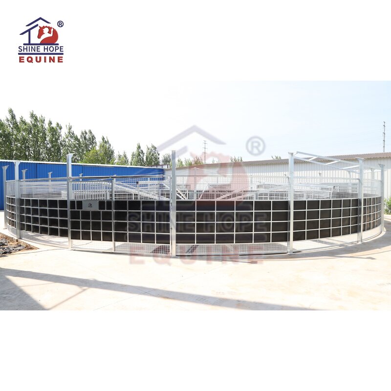 Horse Training Walker Manufacturer - OEM Steel Heavy Duty with Track Roof Charged Pushers