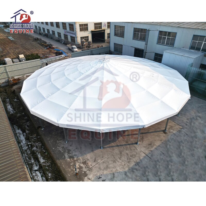 Covered Lunging Ring Factory - OEM 10m Metal Frame with Vinyl Roof Round Pen