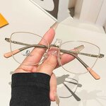 Anti Blue Light Glasses Factory - OEM Custom Retro Pink Red Metal Cat Eye