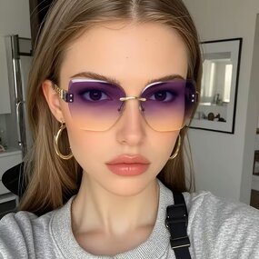 Sunglasses Factory - OEM Custom Rimless Gradient Polygon Luxury