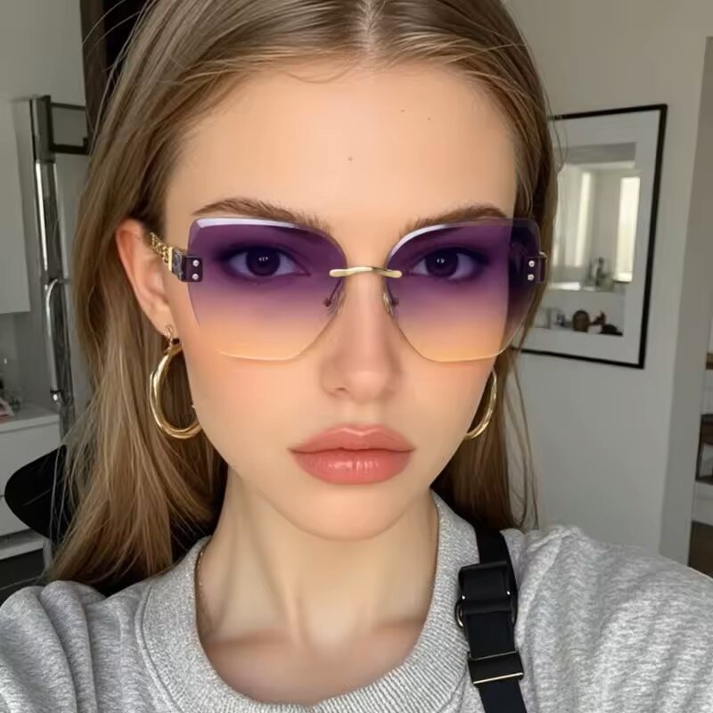 Sunglasses Factory - OEM Custom Rimless Gradient Polygon Luxury