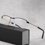 Business Glasses Manufacturer - OEM Custom Ultralight Semi-Rimless Metal