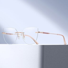 Glasses Frame Factory - OEM Custom Frameless Cat Eye Women Frame