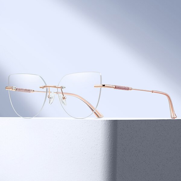 Glasses Frame Factory - OEM Custom Frameless Cat Eye Women Frame