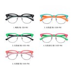 Kids Eyeglasses Manufacturer - OEM Custom Retro Half Frame Metal Optic