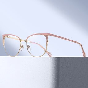 Anti Blue Light Glasses Manufacturer - OEM Custom Simple Metal Vintage Cat Eye