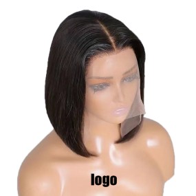 Cheap African Wig bob Female Black Multi-style Short Straight Middle Part Chemical Fiber Top Short Hair