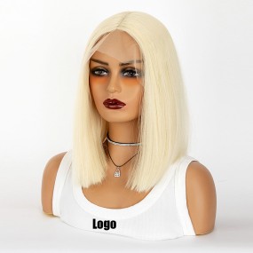 Cheap European and American Wig Female Black Short Straight Hair Center Part bob Carries Short Straight Hair Rose Net