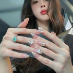 手工佩戴指甲贴片批发破碎钻石爱温暖精灵指甲贴片完成辣女孩指甲贴片
