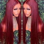 Wholesale  30inches European Female Wig Front Lace Straight Hair Wig Black Medium Length Straight Hair Multi-size Optional