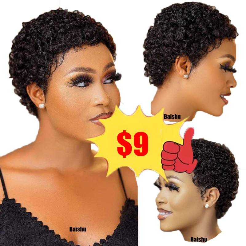 Wholesale Best-selling Short Curly Hair 100% Human Hair Small Curly Hair Fluffy for Black Woman in Stock
