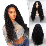 Portable African Front Lace Wig Long Curly Hair Fluffy Big Wave Curly  Female Wig Half Head for Black Women in Stock
