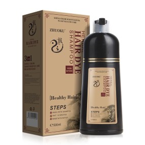 Fast Darkening Hair Dye  Wash White to Black in 5 Minutes One Black Shampoo Herbal Plant