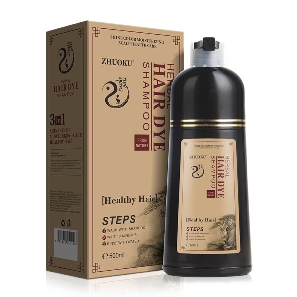 Fast Darkening Hair Dye  Wash White to Black in 5 Minutes One Black Shampoo Herbal Plant