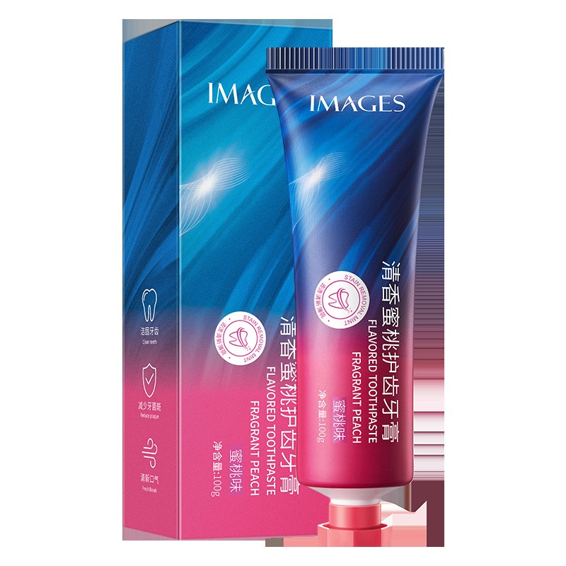 Fragrant Peach Herbal Toothpaste for Whitening Fresh Breath & Tartar Stain Removal Cleansing Deodorizing Tooth Care