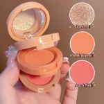3 in 1 Matte Highlighter Blush Palette Pearly Blush Shiny Eyeshadow Multifunctional Face Makeup Palette Female Cosmetics
