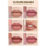 Hot Selling 12 Color Book Lip Gloss Set Matte Pearl Gloss Non Stick Cup Lip Glaze Lipstick Wholesale