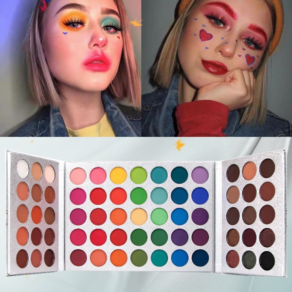 65 Colors Children's Eyeshadow Stage Show Make-up Eyeshadow Palette butterfly Heart Matte Glitter Eyeshadow