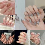 手工佩戴指甲贴片批发破碎钻石爱温暖精灵指甲贴片完成辣女孩指甲贴片