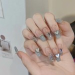 手工佩戴指甲贴片批发破碎钻石爱温暖精灵指甲贴片完成辣女孩指甲贴片