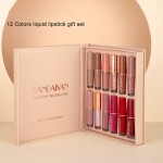 Hot Selling 12 Color Book Lip Gloss Set Matte Pearl Gloss Non Stick Cup Lip Glaze Lipstick Wholesale
