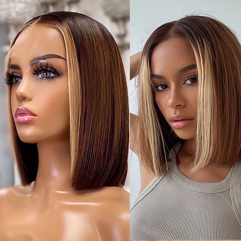 13x4 Front Lace Wig 100% Human Hair Wig  10inch Popular Style for Women in Europe, America, France and Spain