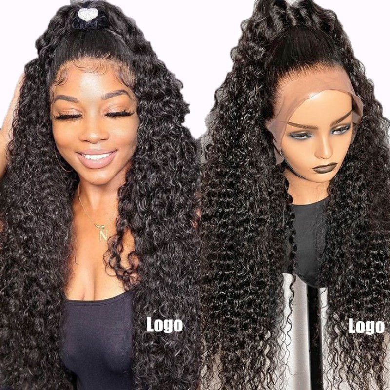 Wholesale 13*4 100% Human Hair Curly Hair  Wig Female Full Head Shape   Long Straight Hair with Bangs