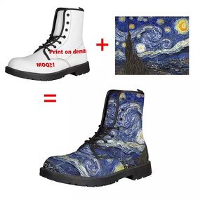 Designer Leather Shoes Manufacturer - OEM Print on Demand Ladies Custom Colourful Boots