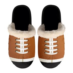 Winter Home Slippers Manufacturer - OEM Wholesale Football Pattern Colorful Warm Fuzzy