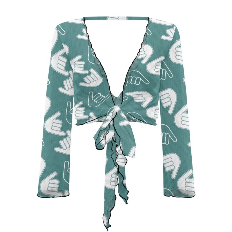 Beach Sun-protective Coat Factory - OEM Print on Demand Short Hang Loose Sexy Cropped