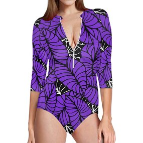 Women's Bikini Swimsuit Manufacturer - OEM Print on Demand Hawaii Taro Leaf Lady Plus