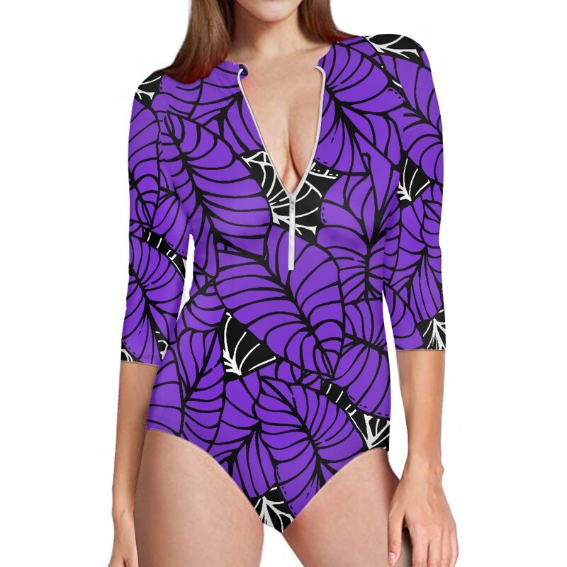 Women's Bikini Swimsuit Manufacturer - OEM Print on Demand Hawaii Taro Leaf Lady Plus