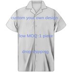 Dinosaur Design Shirt Manufacturer - OEM Custom Print Cuban Guayabera Turn-Down Collar
