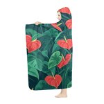 Oversized Hooded Blankets Factory - OEM Custom Anthurium Hawaii Print Wearable Flannel