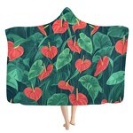 Oversized Hooded Blankets Factory - OEM Custom Anthurium Hawaii Print Wearable Flannel