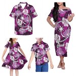 Family Matching Outfits Factory - OEM Mother Daughter Island Dress Polynesian Tribal