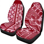 Car Seat Cover Manufacturer - OEM Polynesian Tribal Hawaii Red Tiare Print Custom