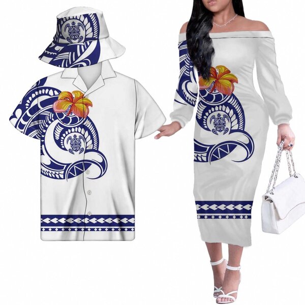 Couple Outfit Women Dresses Manufacturer - OEM Sublimation Print Fisherman Hats Samoan