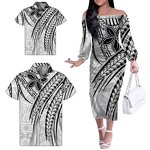 Polynesian Tribal Floral Dress Factory - OEM One Shoulder Custom Luxury Dresses Matching