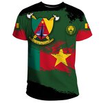Sublimation Tee Shirt Manufacturer - OEM Blanks Mens Cameroon Flag Patriotic Vintage