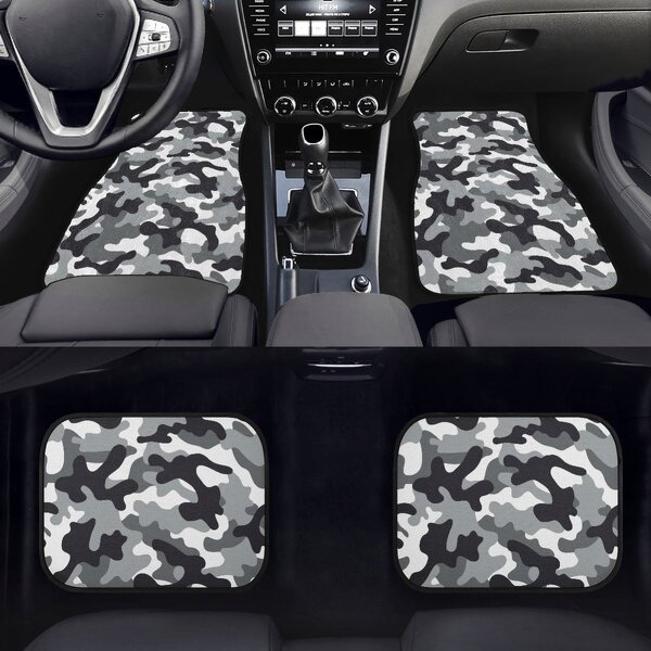 Custom Car Mats Manufacturer - OEM Drop ShippingMats 4 Pieces Grey Camouflage Pattern