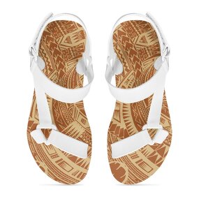 Beach Sandals Manufacturer - OEM Summer Open Toe Polynesian Tapa Samoan Tribal Print
