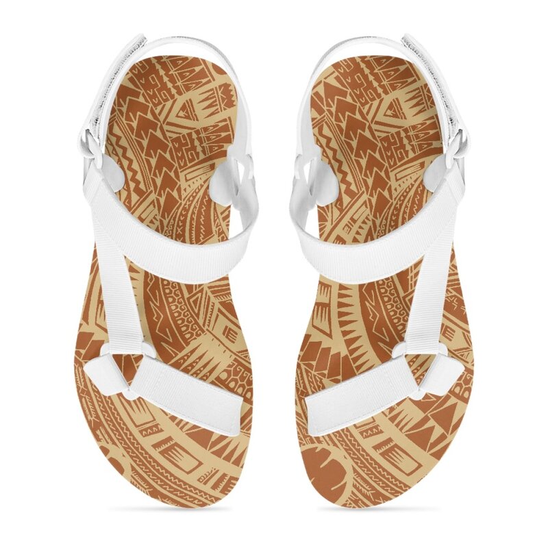 Beach Sandals Manufacturer - OEM Summer Open Toe Polynesian Tapa Samoan Tribal Print
