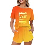 Women 2-piece Pajamas Factory - OEM 2024 Comfort Halloween Witch Full Print Nightwear