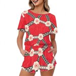 Women 2-piece Pajamas Factory - OEM 2024 Comfort Halloween Witch Full Print Nightwear