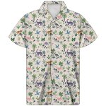 Dinosaur Design Shirt Manufacturer - OEM Custom Print Cuban Guayabera Turn-Down Collar