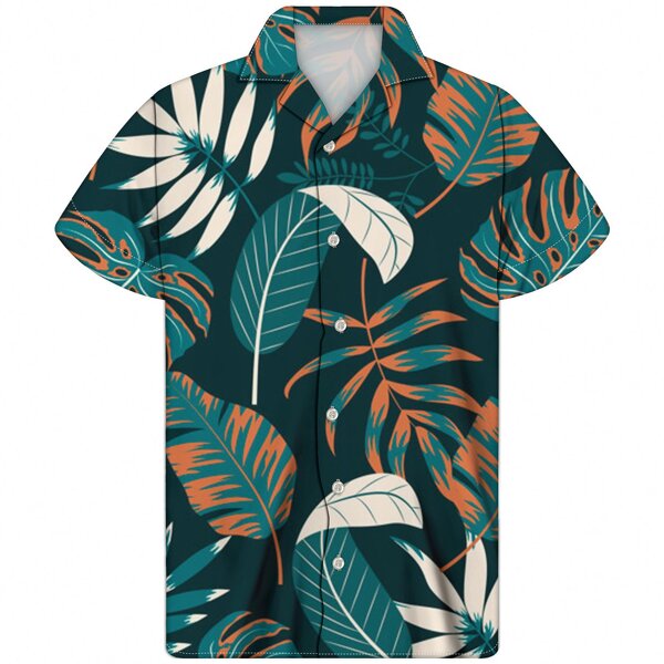 Cuban Guayabera Shirt Factory - OEM THIKIN Hawaii Style Design Custom Print Turn-Down Collar