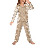 Button Long Sleeve Pajama Set Factory - OEM Custom Hawaiian Fashion Black Ulu Palaka